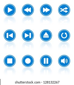 Media player buttons collection vector design elements