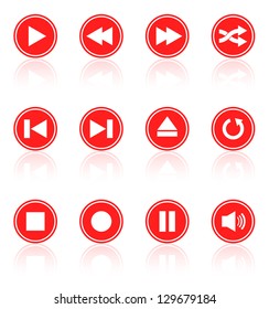 Media player buttons collection. Vector design elements