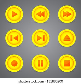 Media player buttons collection. Vector design elements