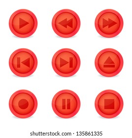 Media player buttons collection. Vector design elements