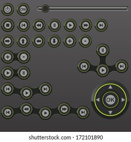 Media player buttons collection vector design elements. Vector Icons Set