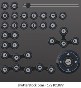 Media player buttons collection vector design elements. Vector Icons Set