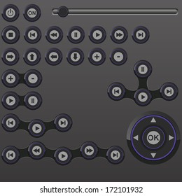 Media player buttons collection vector design elements. Vector Icons Set