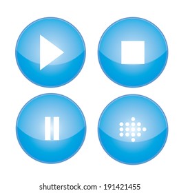 Media player buttons collection vector design