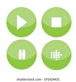 Media player buttons collection vector design
