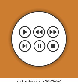 Media player buttons collection vector design elements.