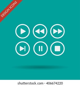 Media player buttons collection vector design elements.