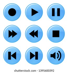 Media player buttons colors vector illustration eps
