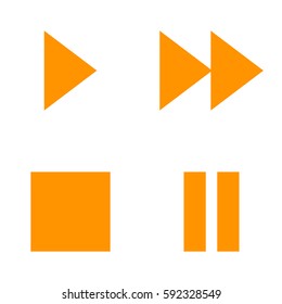 media player buttons icon. Orange icon