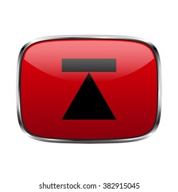 up Media player buttons, icon red isolated