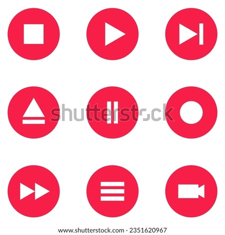 Media player buttons icon set. Multimedia and Audio Icons Set. Set of media player black button icons. Play and pause buttons, video audio player, player button set icon symbol, play and pause vector 