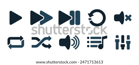 Media Player Buttons Icon Set