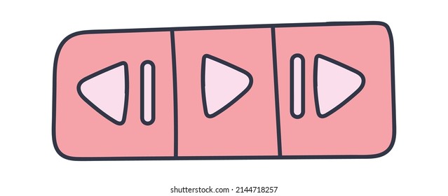 Media player buttons icon. Vector illustration