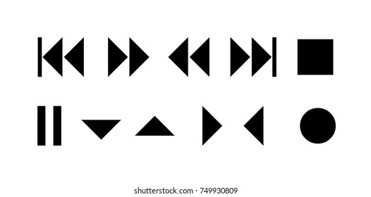 Media player buttons icons