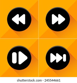 Media player buttons icons set great for any use. Vector EPS10.