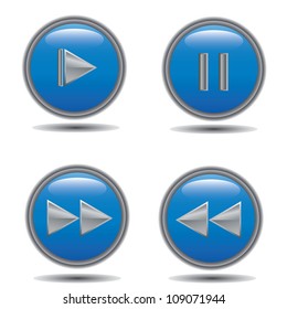 Media player buttons on white background