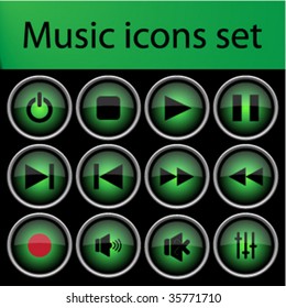 Media player buttons set