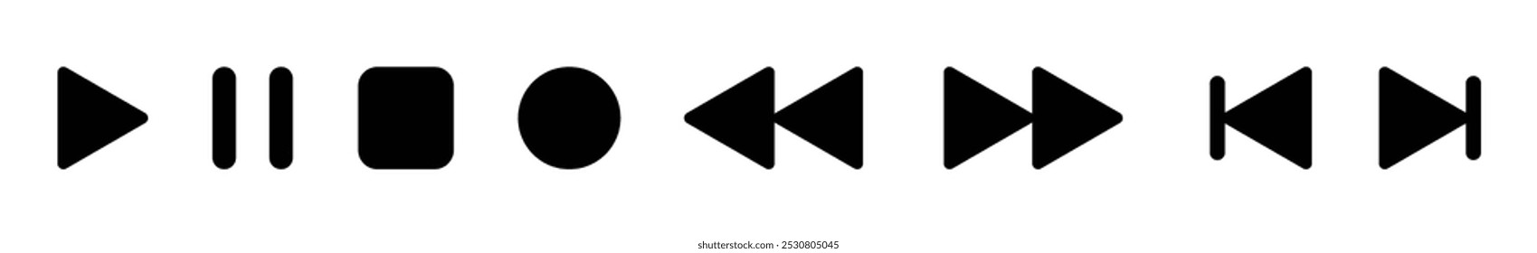 Media Player Buttons set. Media Player control icon