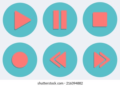 Media player buttons set icon