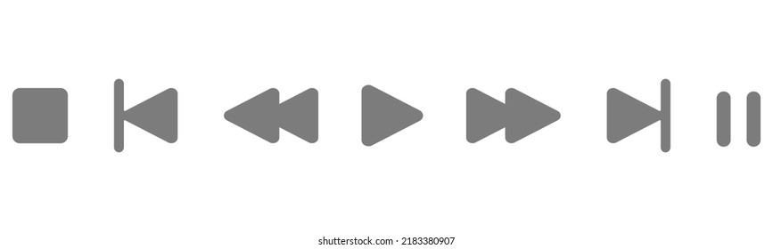 Media Player-Buttons gesetzt. Symbole des Media Player. Vektorgrafik. 