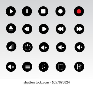 Media player buttons set vector eps 10