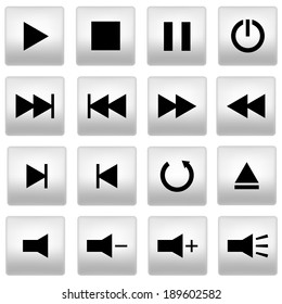  Media player buttons set. Vector illustration EPS-10.