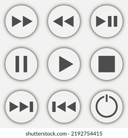Media Player Buttons set. Vector illustration.