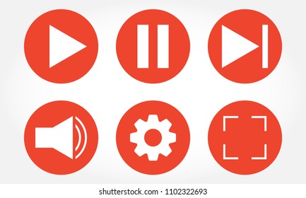 Media player buttons for social media. Play icon. Vector illustration.