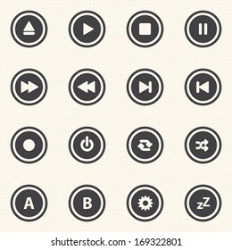 Media Player Buttons. Vector