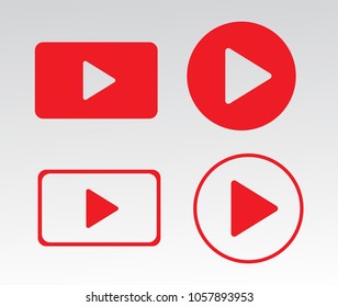 Red Black Play Button Icon Design Stock Vector (Royalty Free ...