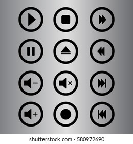 Media player buttons vector icon