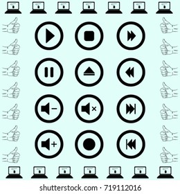 Media player buttons vector icon