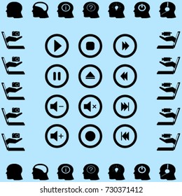 Media player buttons vector icon