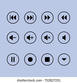 Media player buttons vector icon
