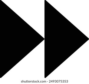 Media Player Control Button, Fast Forward flat black vector icon.