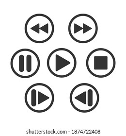Media player control button icon isolated on white background. Vector illustration. Eps 10