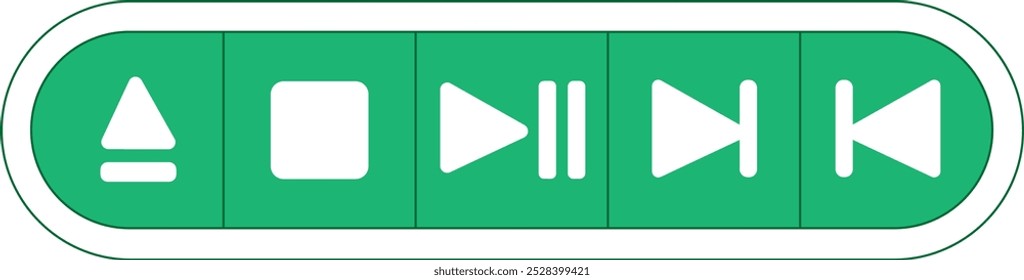 Botón Icono del ilustrador del Vector del panel de control del reproductor multimedia