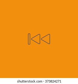 Media player control button. Rewinding illustration.