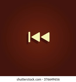 Media player control button. Rewinding illustration.