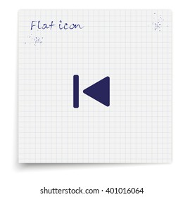 Media player control button. Rewinding sign.