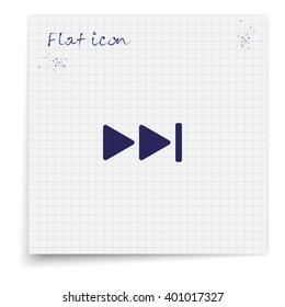 Media player control button. Rewinding sign.