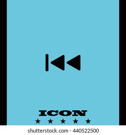 Media player control button. Rewinding illustration.