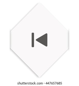 Media player control button. Rewinding sign.