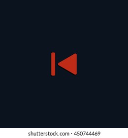 Media player control button. Rewinding sign.