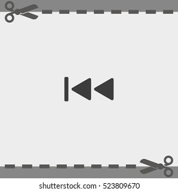 Media player control button. Rewinding illustration.