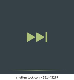 Media player control button. Rewinding sign.