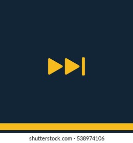 Media player control button. Rewinding sign.