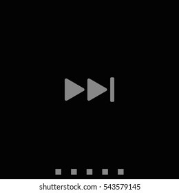 Media player control button. Rewinding sign.