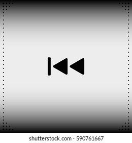 Media player control button. Rewinding illustration.