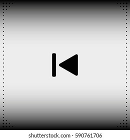 Media player control button. Rewinding sign.